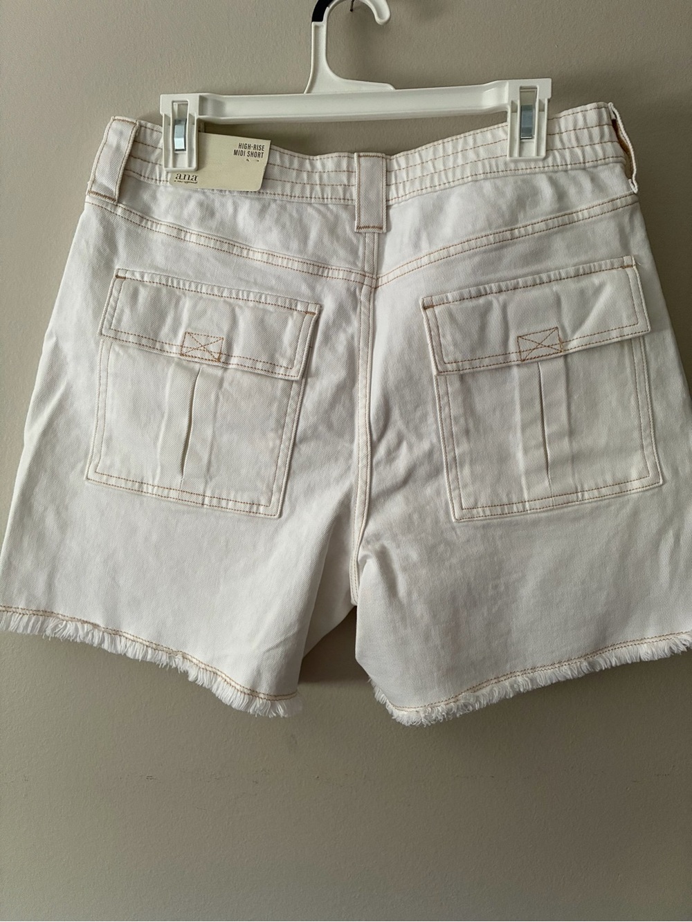 A.N.A High‑Rise Midi Shorts – White Denim– Size 12 – NWT - Picture 7 of 11